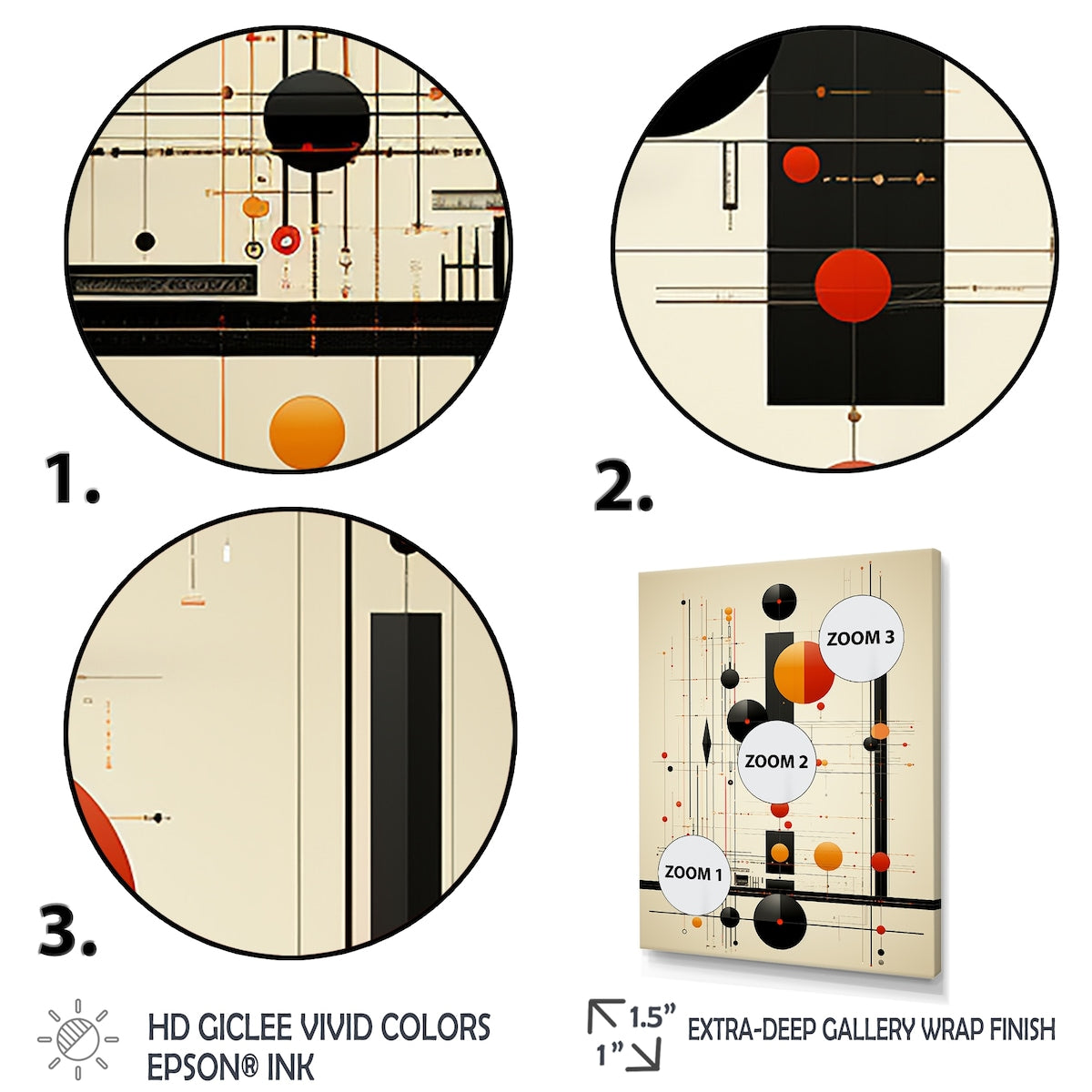 Designart "Blissful Voyage Minimal Mid-Century Retro Art" Minimalism Framed Wall Decor
