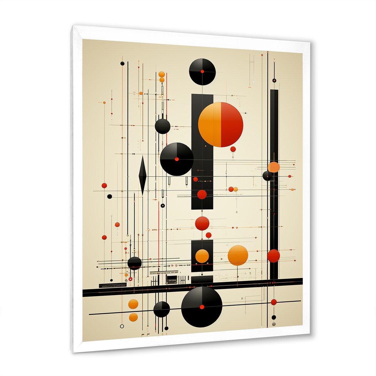 Designart "Blissful Voyage Minimal Mid-Century Retro Art" Minimalism Framed Wall Decor