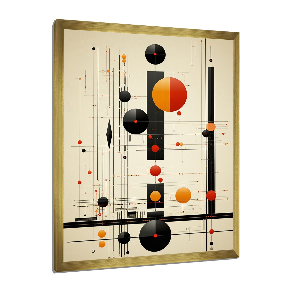 Designart "Blissful Voyage Minimal Mid-Century Retro Art" Minimalism Framed Wall Decor