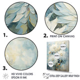 Designart "Blooming Mums In Beige And Blue I" Mums Wall Art