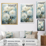Designart "Blooming Mums In Beige And Blue I" Mums Wall Art