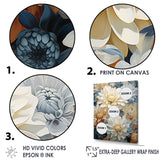 Designart "Blooming Mums Painting In Beige And Blue" Mums Wall Art