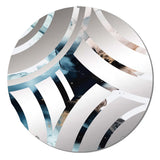 Designart "Blue And Black Fluid Stone I" - Modern Abstract Marble Centre Wave Decorative Mirror