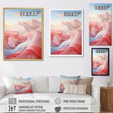 Designart "Blue And Light Pink Abstract Playfulness I" Abstract Shapes Framed Wall Art Prints