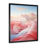 Designart "Blue And Light Pink Abstract Playfulness I" Abstract Shapes Framed Wall Art Prints