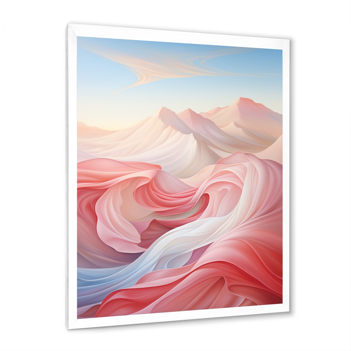 Designart "Blue And Light Pink Abstract Playfulness I" Abstract Shapes Framed Wall Art Prints