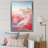 Designart "Blue And Light Pink Abstract Playfulness I" Abstract Shapes Framed Wall Art Prints