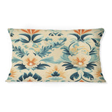 Designart "Blue And Orange Victorian Ikat Legacy " Ikat Printed Throw Pillow
