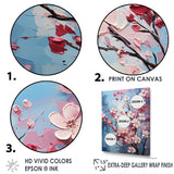 Designart "Blue And Pink Dogwood Blossoms I" Dogwood Wall Art