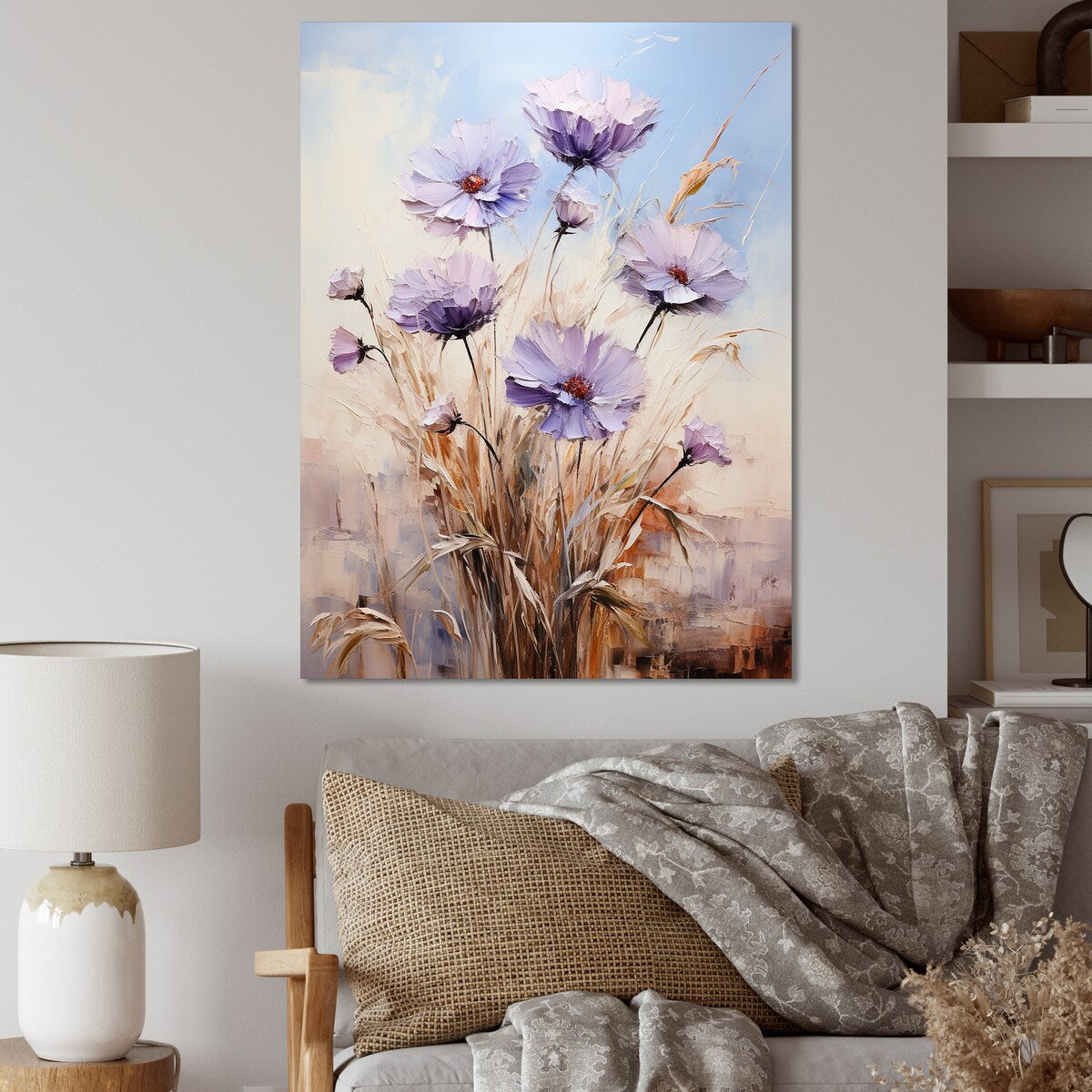 Designart "Blue And Purple Cornflowers Symphony I" Cornflowers Wall Art
