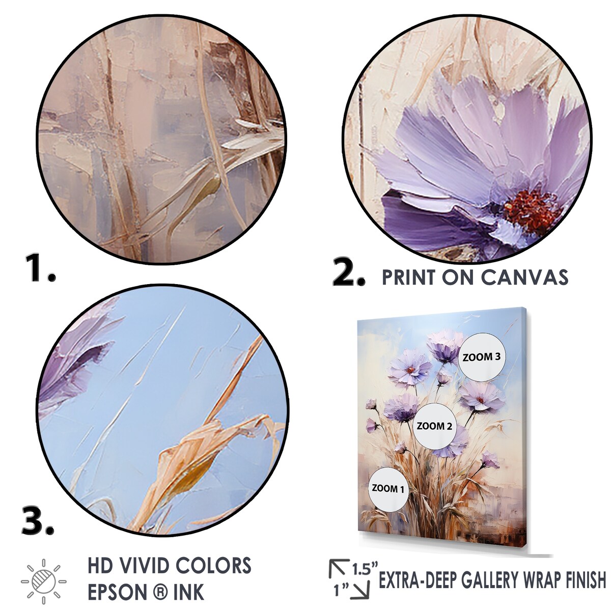 Designart "Blue And Purple Cornflowers Symphony I" Cornflowers Wall Art