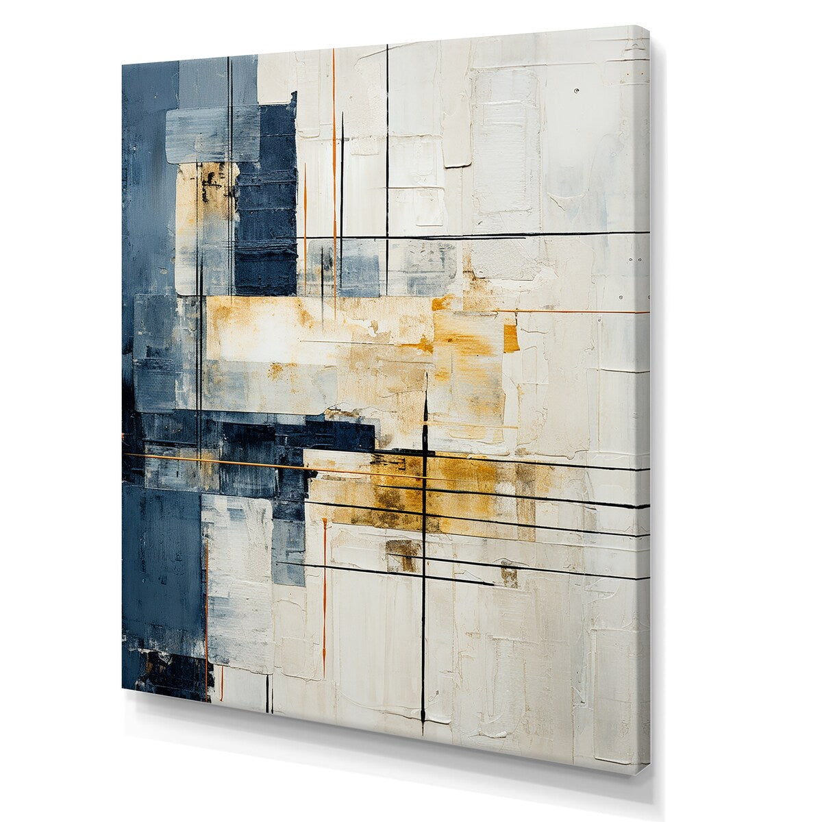Designart "Blue And White Timeless Minimalism I" Abstract Wall Art