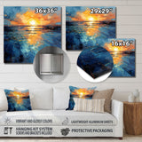 Designart "Blue And Yellow Abstract Solar Panels I" Solar Panels Blue Metal Wall Art - Industrial Metal Art Work