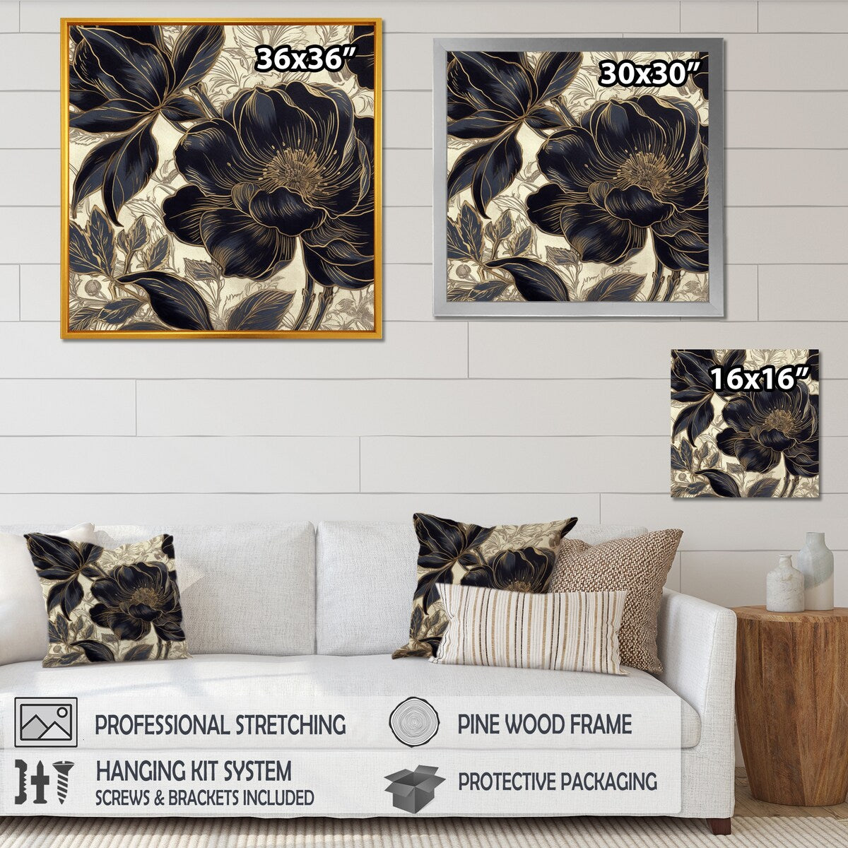 Designart "Blue Gold Carnation Flower I" Floral Carnation Canvas Prints