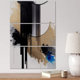Designart "Blue Minimalist Abstract I" Modern Spiral Canvas Art Print - 3 Panels