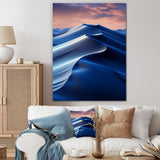 Designart "Blue Nocturnal Desert Dunes IV" Desert Wall Art Print Blue - Global Wall Art Décor For Bedroom
