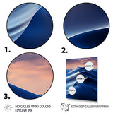 Designart "Blue Nocturnal Desert Dunes IV" Desert Wall Art Print Blue - Global Wall Art Décor For Bedroom
