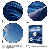 Designart "Blue Nocturnal Desert Dunes VII" Desert Blue Wall Decor - Global Living Room Framed Canvas Art