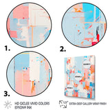 Designart "Blue Orange Interlocking Perspectives" Cubism Framed Wall Art Living Room