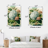 Designart "Blue Retro Hydrangena II" Floral Canvas Art Print - 3 Panels