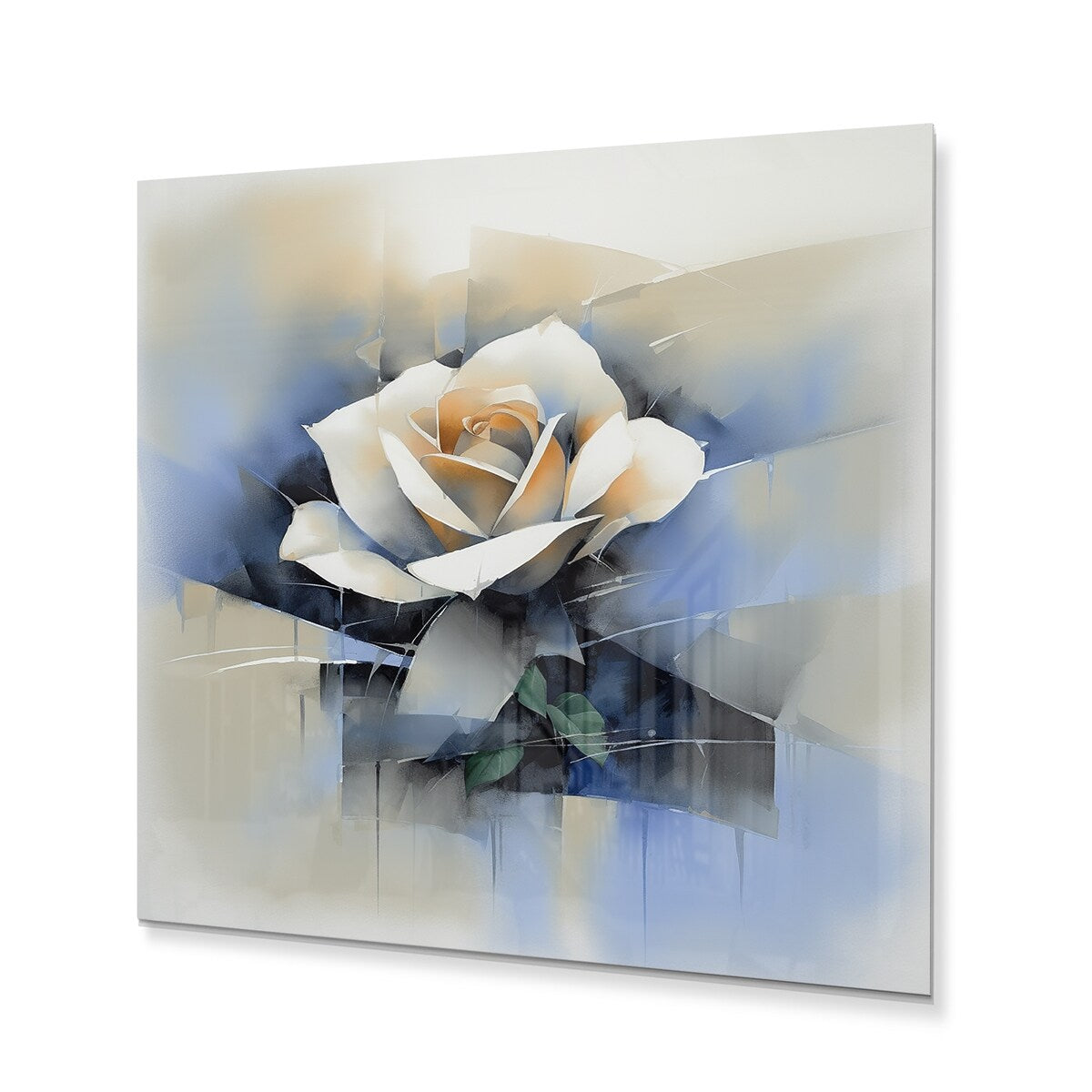 Designart "Blue Rose Symphony" Floral Rose Metal Wall Art