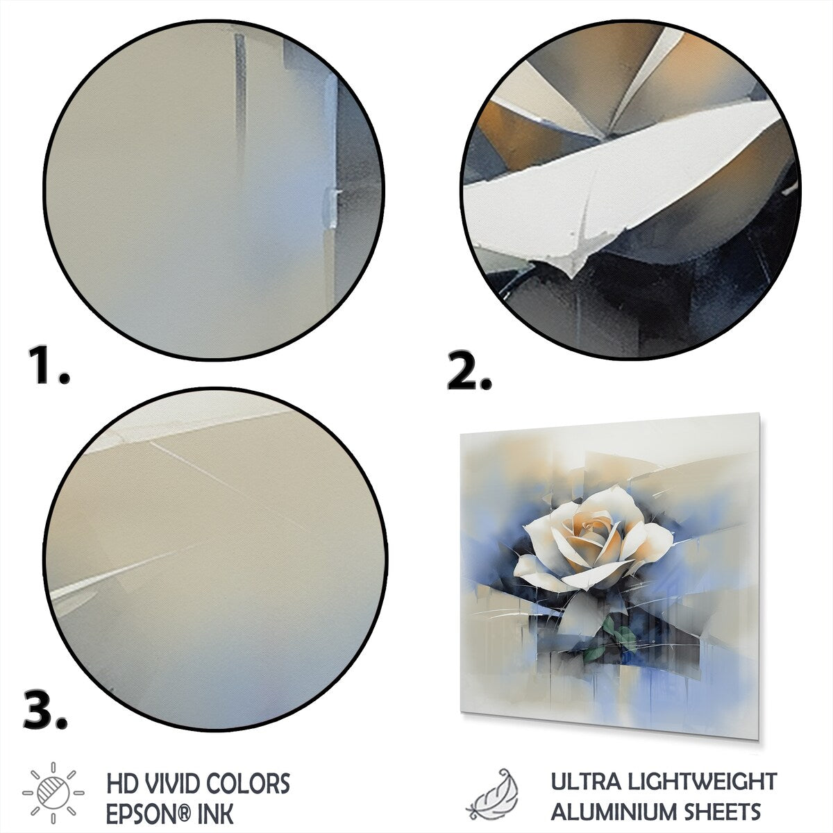Designart "Blue Rose Symphony" Floral Rose Metal Wall Art