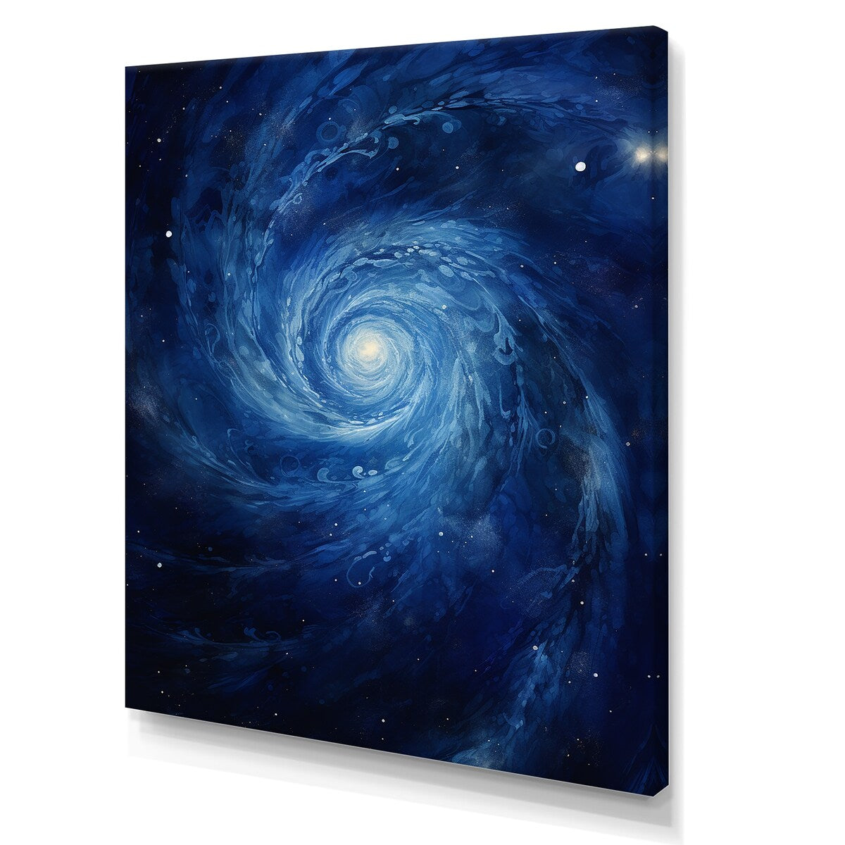 Designart "Blue Swirl Wave Spiral IV" Abstract Spirals Wall Art