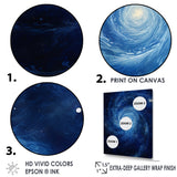 Designart "Blue Swirl Wave Spiral IV" Abstract Spirals Wall Art