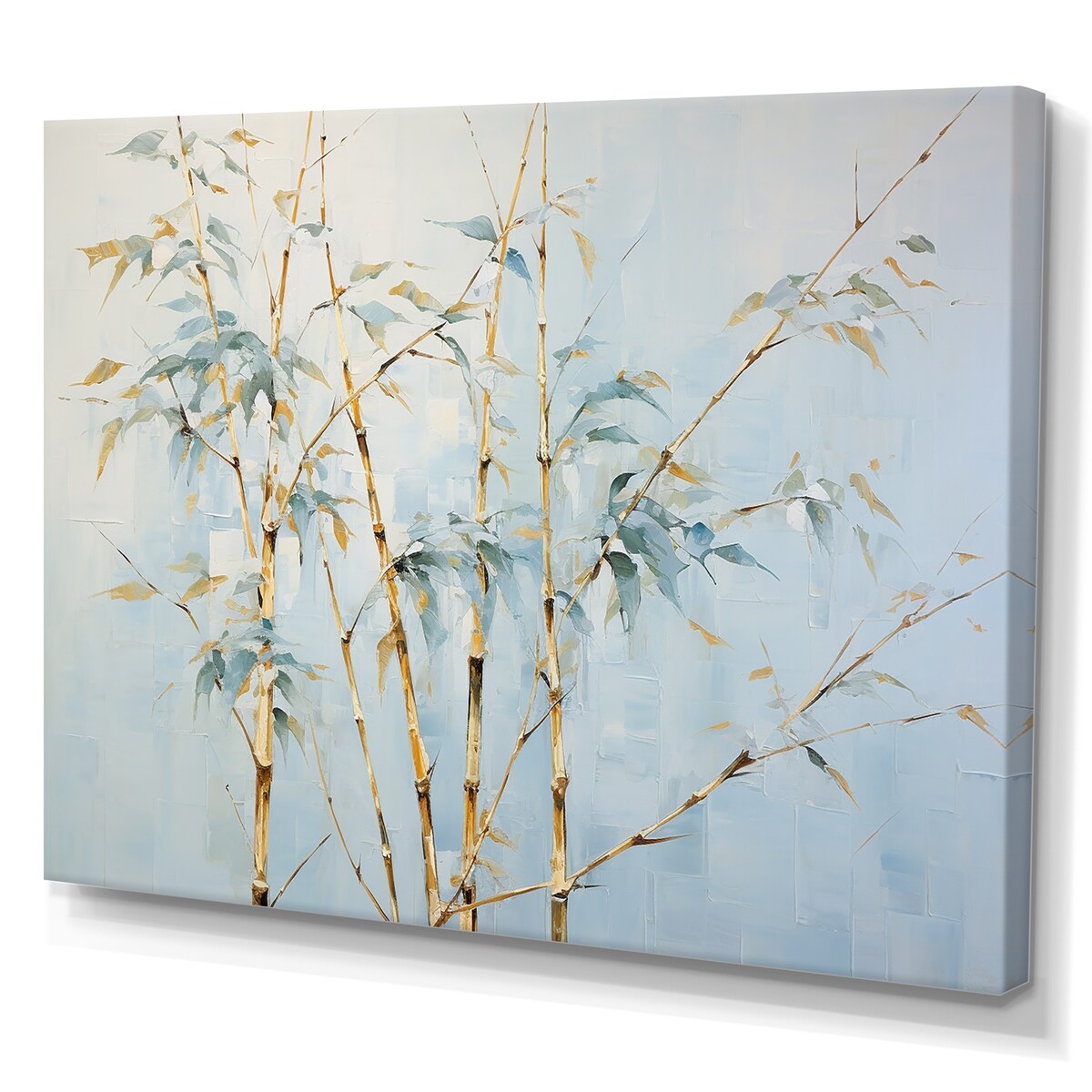 Designart "Blue Zen Moment Bamboo" Bamboo Wall Art