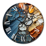 Designart "Blue and Orange Fluid Movements" Abstract Shapes Oversized Wall Clock