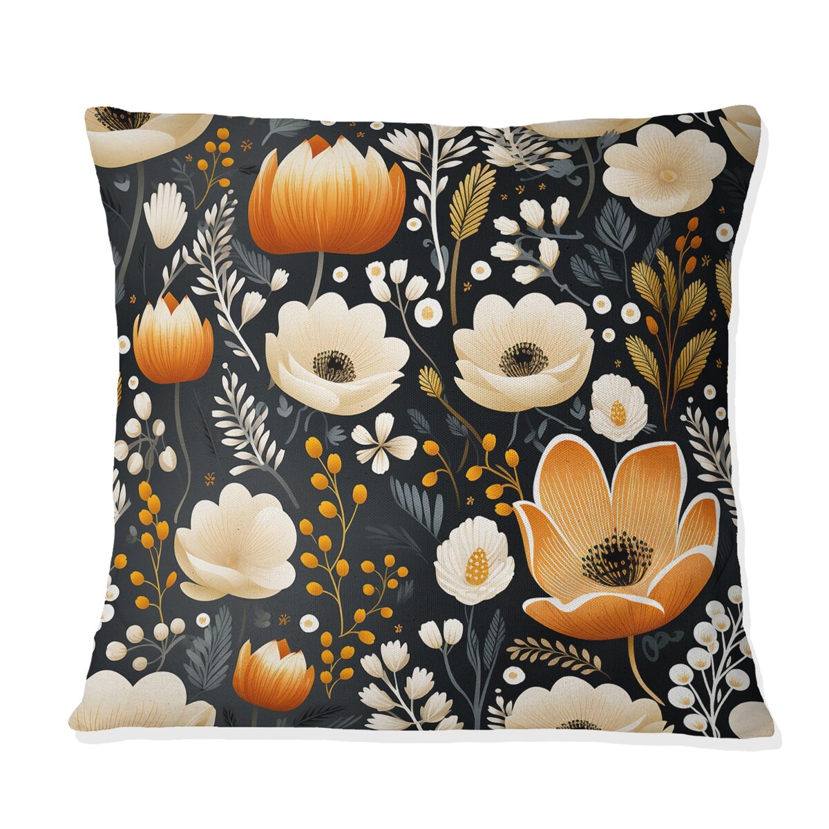 Designart "Bohemian Bliss Floral Pattern I" Floral Printed Throw Pillow