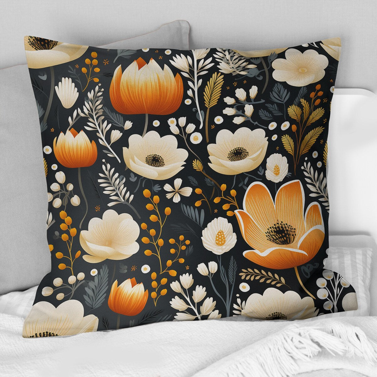 Designart "Bohemian Bliss Floral Pattern I" Floral Printed Throw Pillow