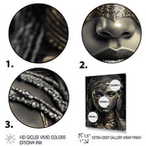 Designart "Bohemian Headdress Vintage Gold" Boho Woman Canvas Art Print - 3 Panels