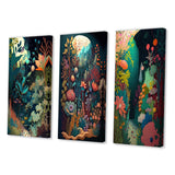 Designart "Bounties And Blooming Wilderness Blessings IV" Floral & Botanical Green Gallery Wall Set Of 3 For Home Decor