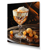 Designart "Brandy Alexander Creamy Caramel Cocktail II" Cocktails Yellow Traditional Canvas Art For Hallway Décor