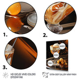 Designart "Brandy Alexander Creamy Caramel Cocktail II" Cocktails Yellow Traditional Canvas Art For Hallway Décor