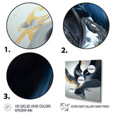 Designart "Bright Blue Smooth Abstract IV" Modern Spiral Canvas Art Print - 3 Panels