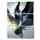 Designart "Bright Blue Smooth Abstract IV" Modern Spiral Canvas Art Print - 3 Panels