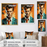 Designart "Bronze Bowie Portrait" Celebrity Framed Canvas Art Print