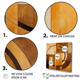 Designart "Bronze Brilliance Symetry VI" Abstract Shapes Wall Art