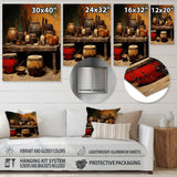 Designart "Brown Music Drums Rhythm Revelry I" Music Metal Wall Art - Brown Metal Wall Décor Traditional Metal Art Work