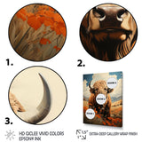 Designart "Buffalo Majestic Bison Pastoral III" Animals Bison Framed Canvas Wall Art