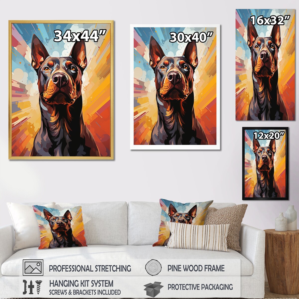 Designart "Bull Terrier Boldness " Dog Wall Art
