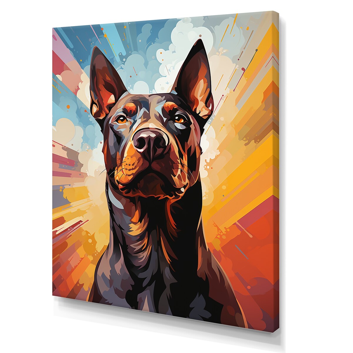 Designart "Bull Terrier Boldness " Dog Wall Art