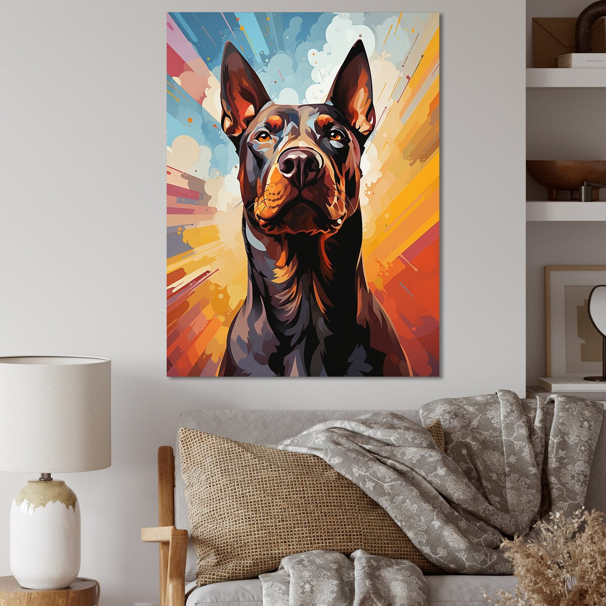 Designart "Bull Terrier Boldness " Dog Wall Art
