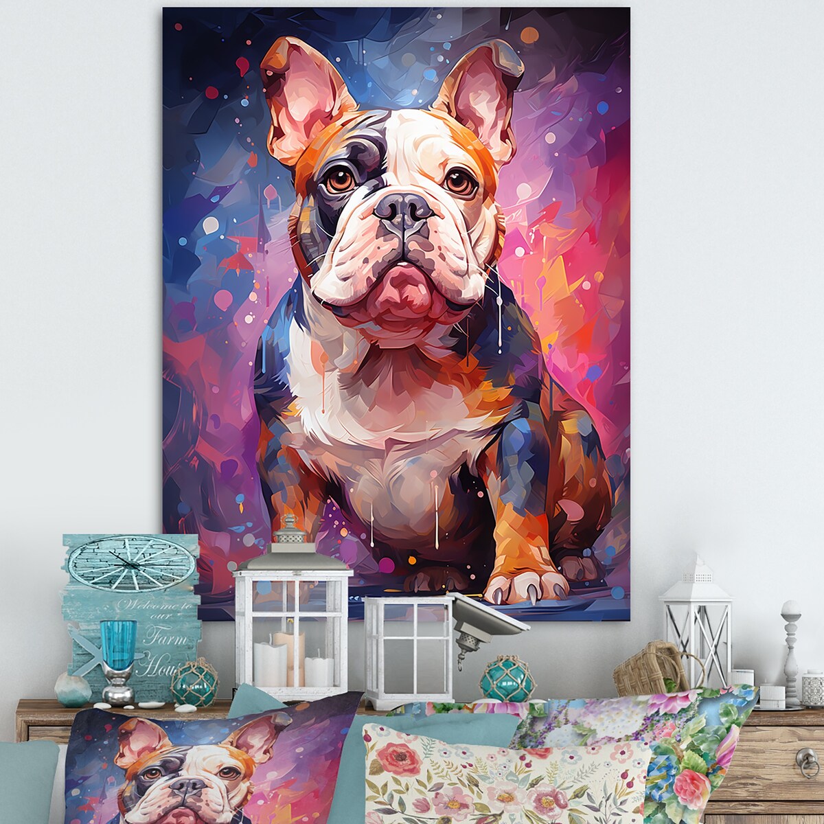 Designart "Bulldog Boldness III" Dog Wall Art