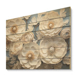 Designart "Burst Of Ranunculus Beauty I" Ranunculus Wood Wall Decor Traditional Beige Wood Panel On Natural Pine Wood