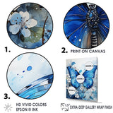 Designart "Butterfly Sapphire Flutter I" Butterfly Animal Wall Art