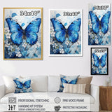 Designart "Butterfly Sapphire Flutter I" Butterfly Animal Wall Art