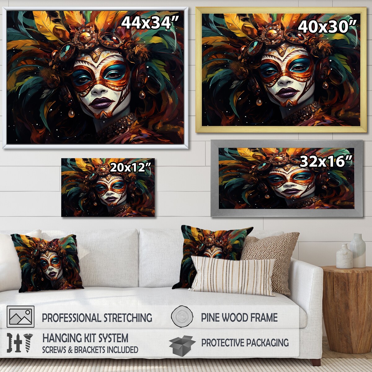 Designart "Cabaret Jazz Woman Portrait" Woman Fashion Wall Art